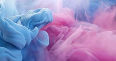 AI generated a blue and pink background with a cloud of powder photo