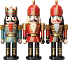 AI generated Set of carved wooden nutcrackers png