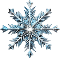 AI generated Big complex translucent christmas snowflake in light blue colors png