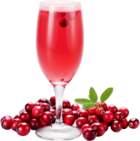 AI generated Cranberry Juice with Fresh Cranberries png