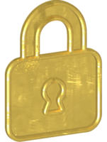 Golden lock illustration png