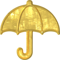 Golden umbrella illustration png