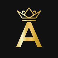 Letter A Crown Logo. Crown Logo for Beauty, Fashion, Star, Elegant, Luxury Sign vector