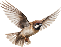 AI generated flying sparrow png