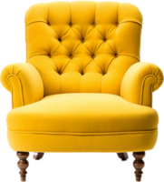 AI generated old vintage yellow armchair png