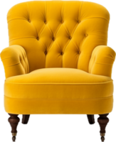 AI generated old vintage yellow armchair png