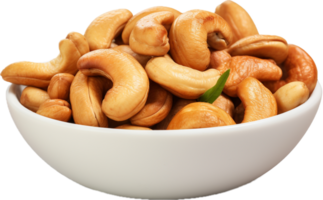 AI generated roasted cashew nut in bowl png