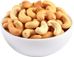 AI generated roasted cashew nut in bowl png