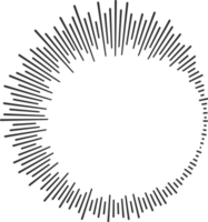 circulo sonido ola. audio música igualada. redondo circular icono. espectro radial modelo y frecuencia marco png