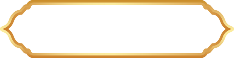 Golden Ramadan frame. Islamic window shapes with ornament. Muslim vintage border. Indian decoration for banner in oriental style. png