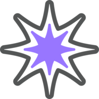 Abstract star for design. Neobrutalism graphic shape. Minimal groovy Y2k retro sticker. Retro labels. png