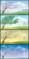 Seasons Landscapes Set vector