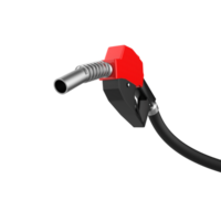 3D render of Gasoline fuel pump nozzle on transparent background PNG