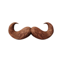 AI generated Brown mustache isolated on transparent background png