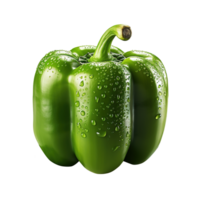 AI generated Fresh green pepper, paprika on transparent background png