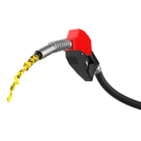 3D render of Gasoline fuel pump nozzle on transparent background PNG