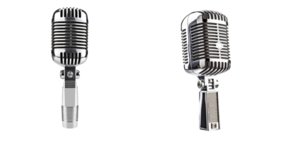 AI generated Retro microphone on transparent background png
