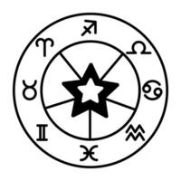 astrología lineal icono vector