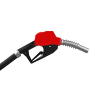 3D render of Gasoline fuel pump nozzle on transparent background PNG