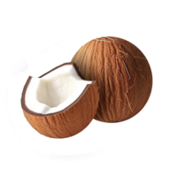 AI generated Coconut with half on transparent background png