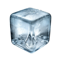 ai generado hielo cubo en transparente antecedentes png