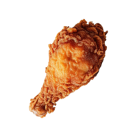 ai generado frito pollo palillo de tambor en transparente antecedentes png