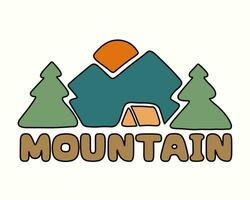 Exploring the Wild Mountain Camping Badge T shirt Design vector