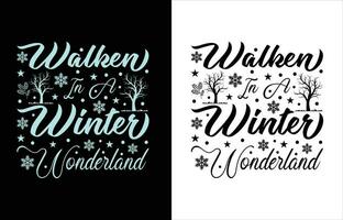 Walken in a winter t shirt design vector