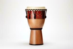 AI generated Darbuka drum on white background. Traditional percussion musical instrument of Arabian culture. Suitable for musical design, article, blog, social media post, album cover, poste photo