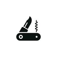 Camping pocket knife icon isolated on white background vector