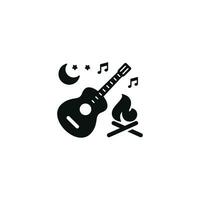 Camp guitar icon isolated on white background vector