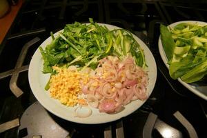 Greens, ginger and shallot photo