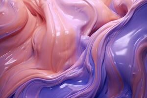 AI generated Abstract background with orange and purple swirls. Liquid flowing paint.. Ideal for use as a background for websites, presentations, or advertisements photo