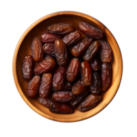 AI generated Top view dates on plate PNG