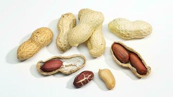 Organic Roasted Peanuts. Isolated Nut Snack Concept. Healthy, Delicious, and Crunchy Seeds photo