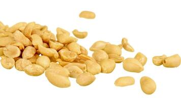 Organic Roasted Peanuts. Isolated Nut Snack Concept. Healthy, Delicious, and Crunchy Seeds photo