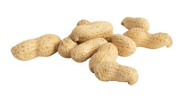 Organic Roasted Peanuts. Isolated Nut Snack Concept. Healthy, Delicious, and Crunchy Seeds photo