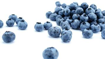 Fresh Blueberries. Organic, Juicy and Nutritious Fruit Isolated on White Background. Healthy Snacks Concept and Antioxidant-Rich Nutrition photo