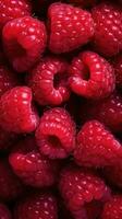 AI generated Background with a raspberry texture. Generative Ai. photo