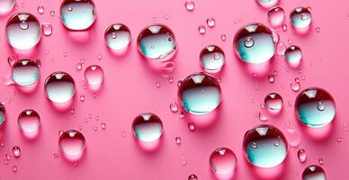 AI generated Full frame of water drops sliding on a light wet surface - AI generated image photo