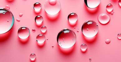 AI generated Full frame of water drops sliding on a light wet surface - AI generated image photo