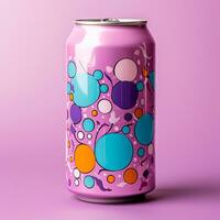 AI generated Aluminum can on isolated background, colored can - AI generated image photo