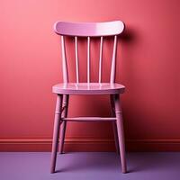 AI generated Bright stylish handmade chair, standing chair alone - AI generated image photo