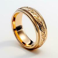 ai generado Boda anillos en amarillo oro, joyería 585, 750 - ai generado imagen foto