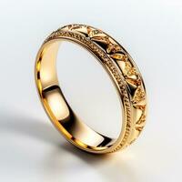 ai generado Boda anillos en amarillo oro, joyería 585, 750 - ai generado imagen foto