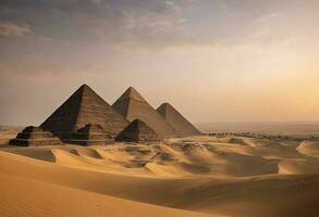 AI generated Sands of Time Exploring Egypt's Majestic Pyramids photo