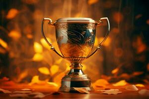 AI generated champion Award trophy cup winner concept AI Generated photo