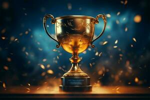 AI generated champion Award trophy cup winner concept AI Generated photo