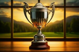 AI generated champion Award trophy cup winner concept AI Generated photo