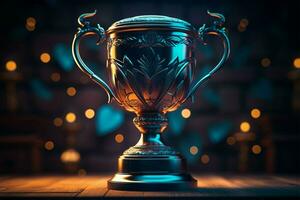 ai generado campeón premio trofeo taza ganador concepto ai generado foto